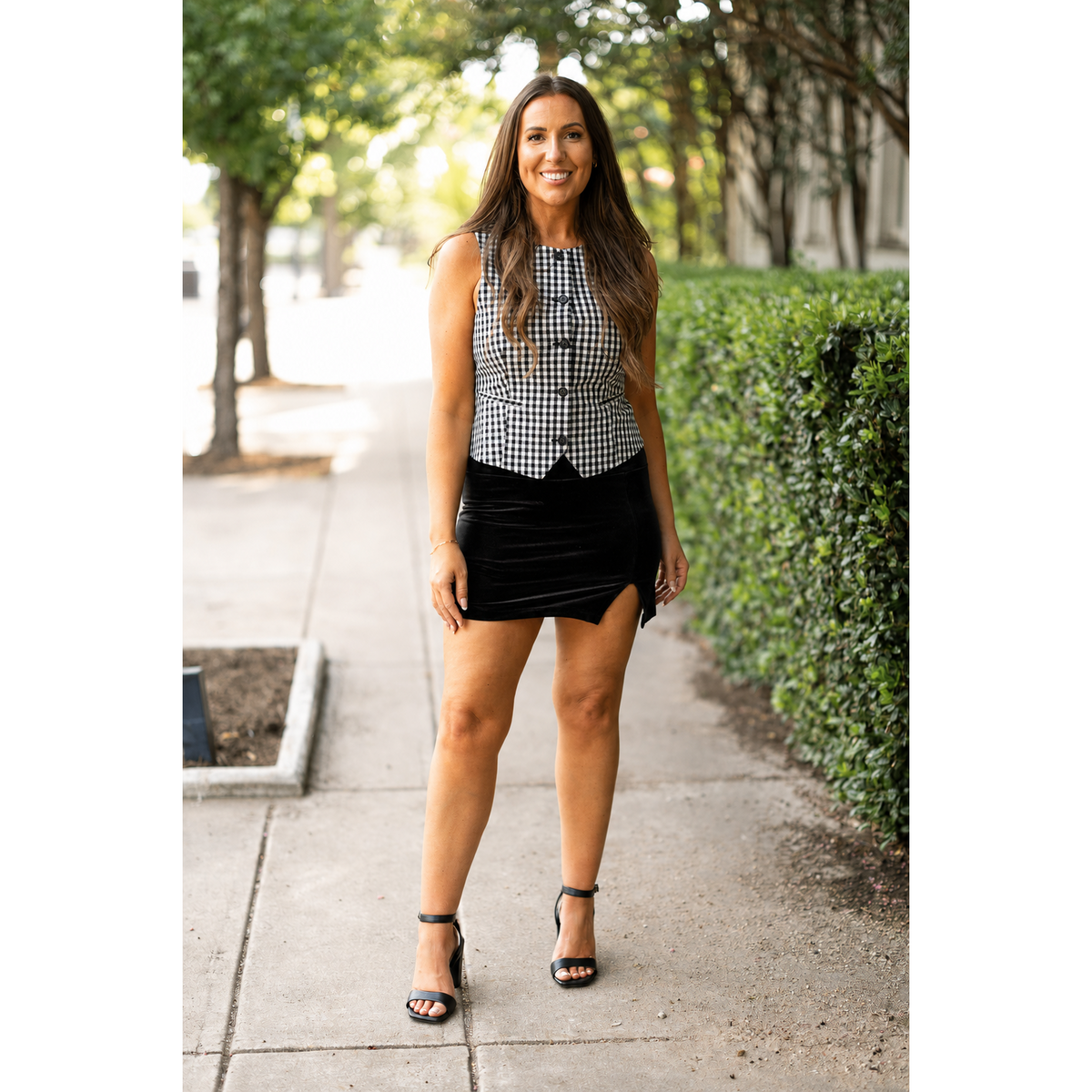 Ready to Ship | Black Velvet A-Line Skort