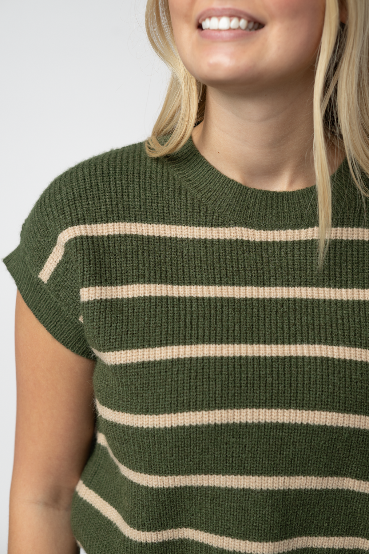 IN STOCK Striped Sweater Top - Olive and Tan FINAL SALE