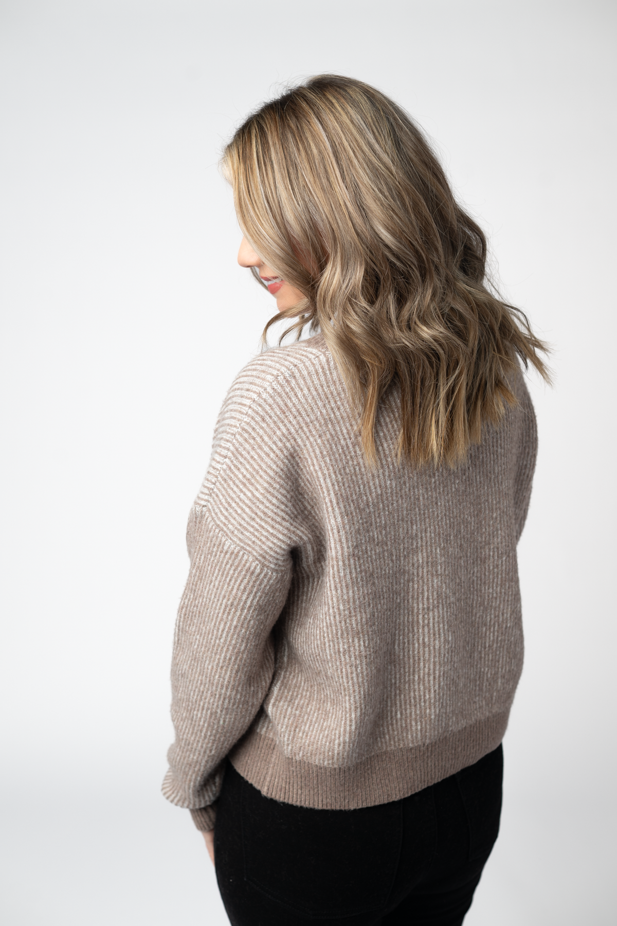 IN STOCK Josie Cozy Crew Sweater - Mocha FINAL SALE