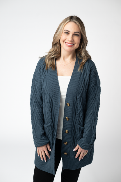IN STOCK Brooks Button Sweater Cardigan - Navy FINAL SALE