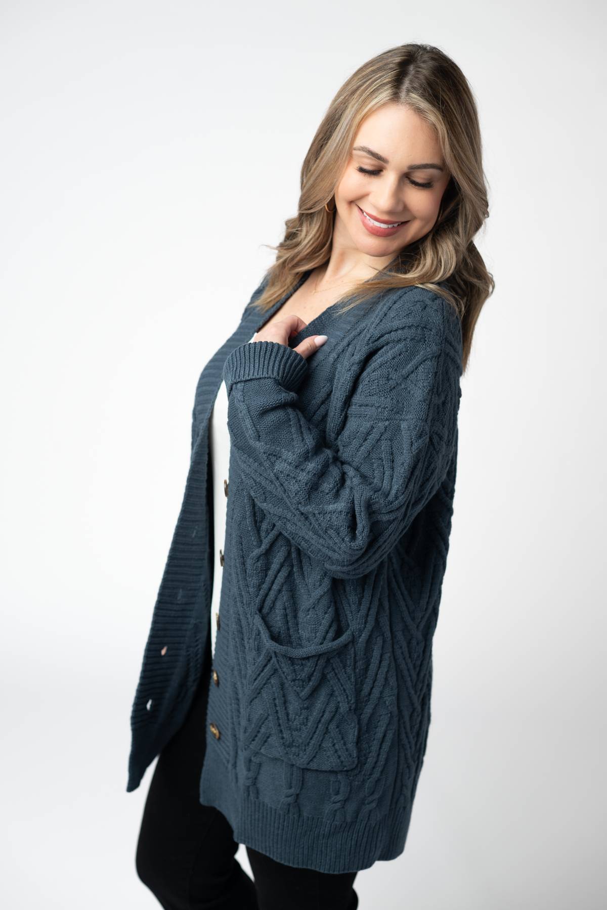 IN STOCK Brooks Button Sweater Cardigan - Navy FINAL SALE