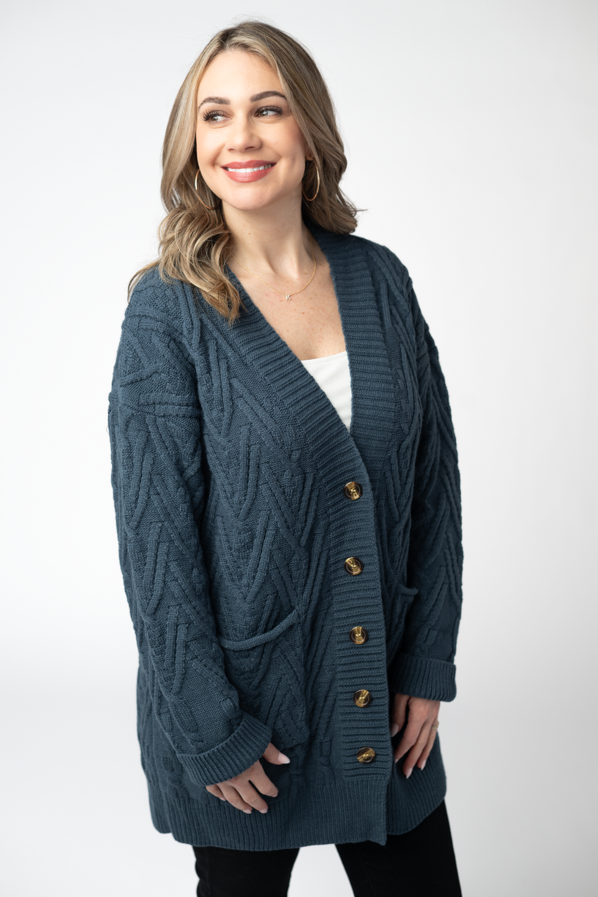 IN STOCK Brooks Button Sweater Cardigan - Navy FINAL SALE