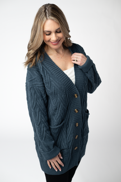 IN STOCK Brooks Button Sweater Cardigan - Navy FINAL SALE