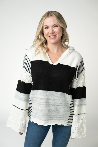 IN STOCK Monochrome Colorblock Hoodie FINAL SALE