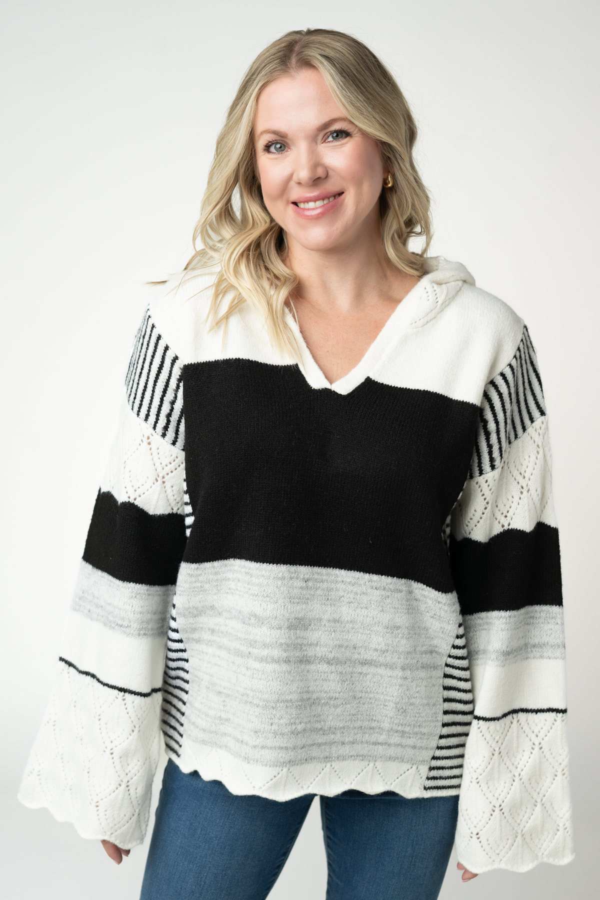 IN STOCK Monochrome Colorblock Hoodie FINAL SALE