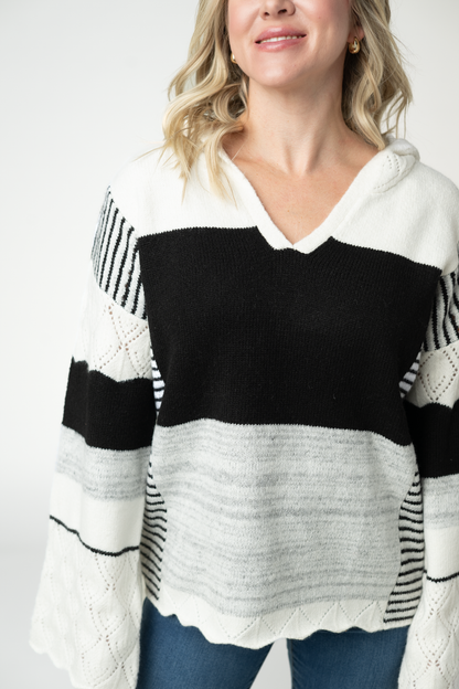 IN STOCK Monochrome Colorblock Hoodie FINAL SALE