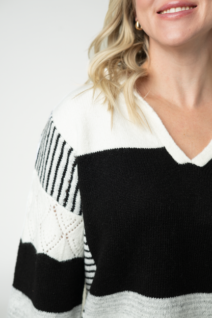 IN STOCK Monochrome Colorblock Hoodie FINAL SALE