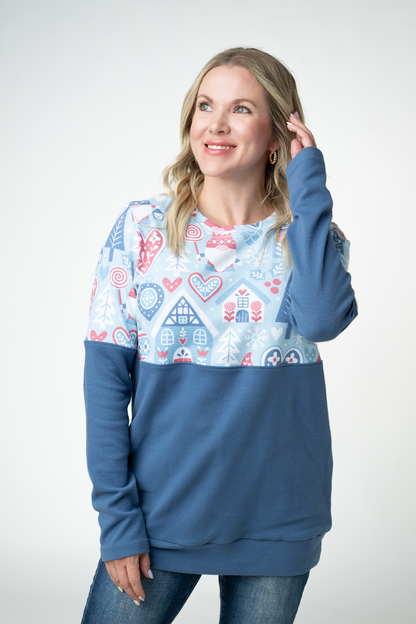 IN STOCK Natalie Pullover - Winter Gnome and Blue