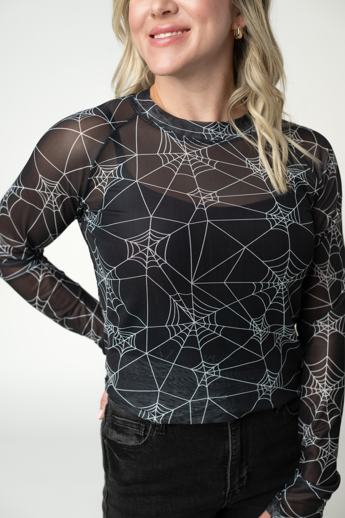IN STOCK Blair Mesh Long Sleeve Top - Webs FINAL SALE