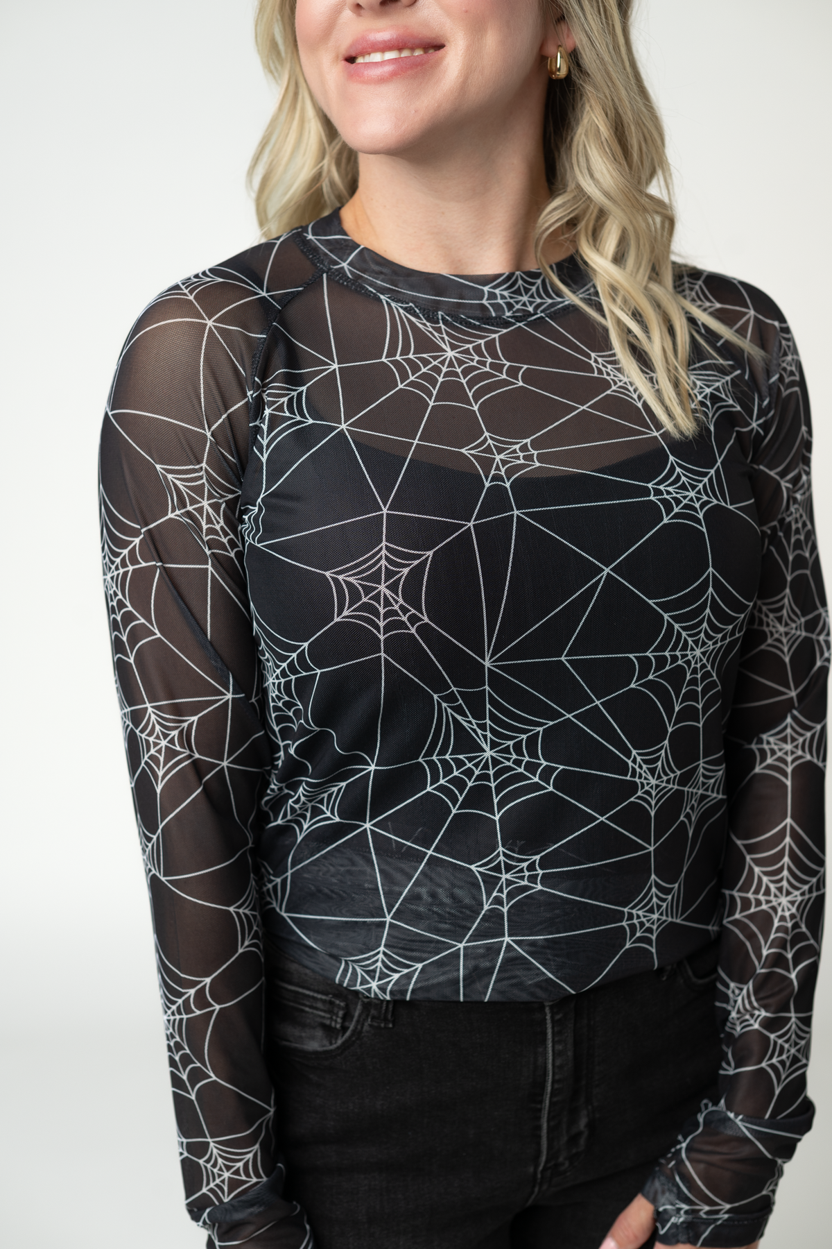 IN STOCK Blair Mesh Long Sleeve Top - Webs FINAL SALE