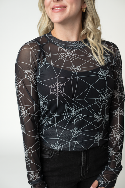 IN STOCK Blair Mesh Long Sleeve Top - Webs FINAL SALE
