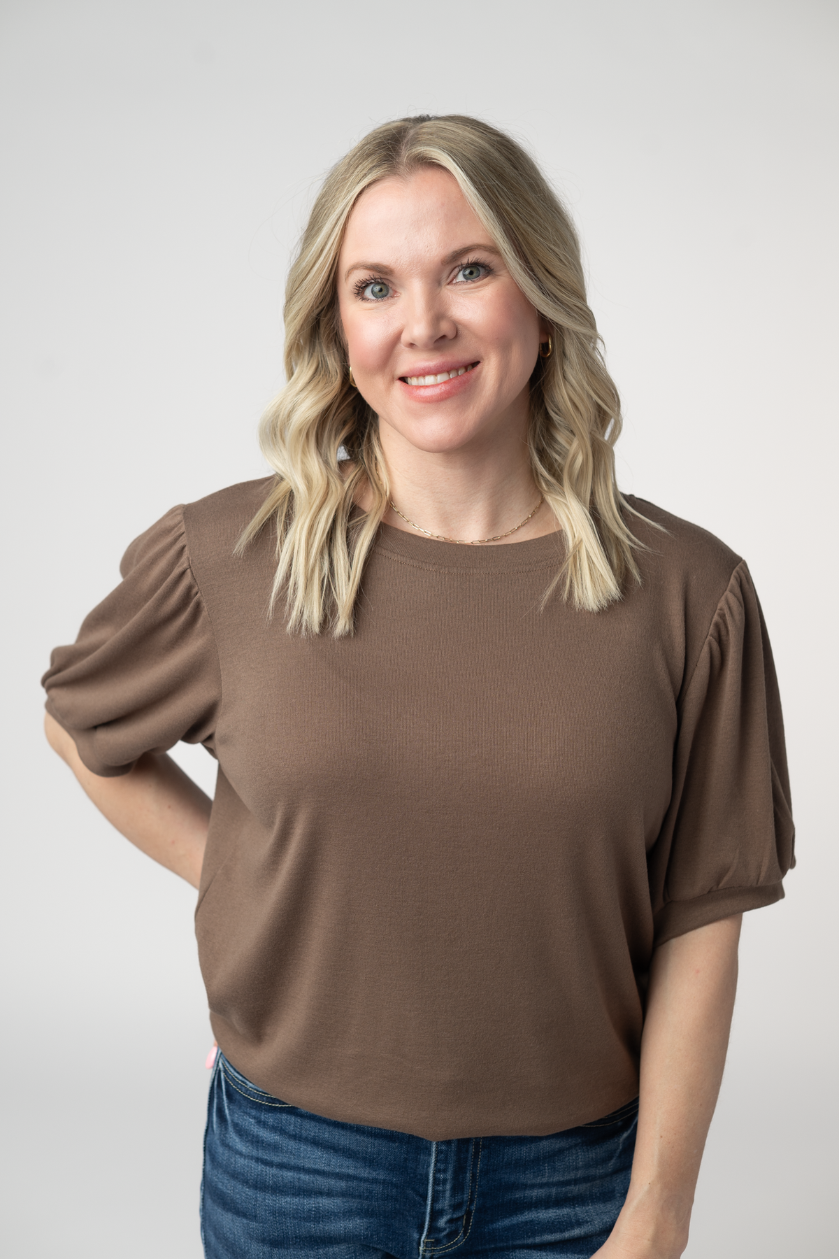 IN STOCK Katie Cozy Top - Mocha FINAL SALE