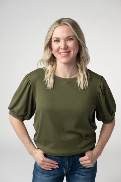 IN STOCK Katie Cozy Top - Olive FINAL SALE