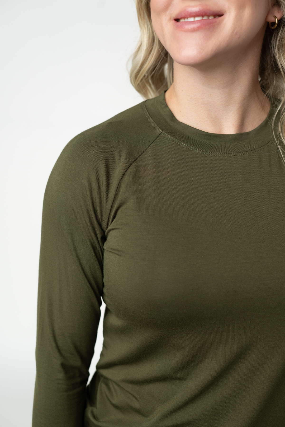 IN STOCK Blair Long Sleeve Top - Dark Olive