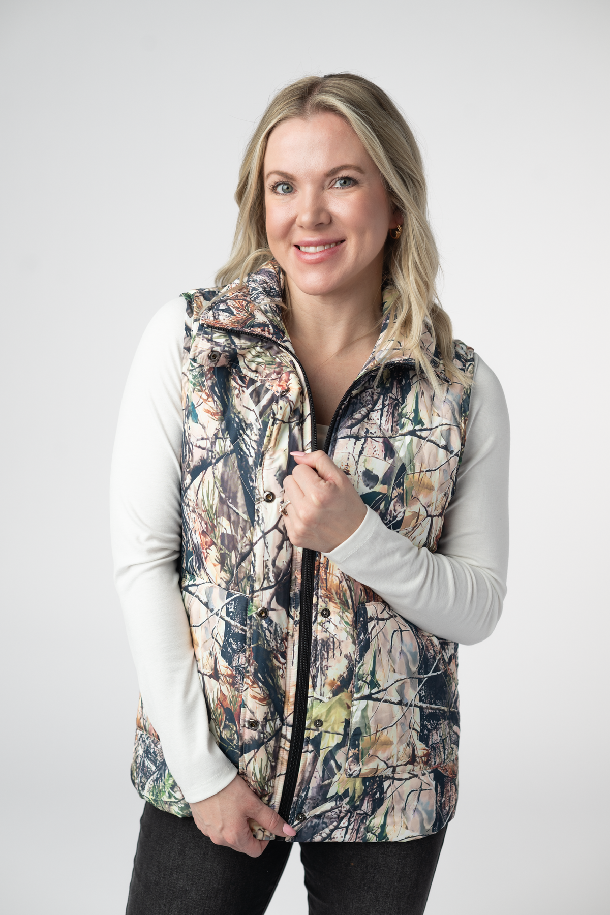 IN STOCK Remy Zip Up Vest - Dark Camo FINAL SALE