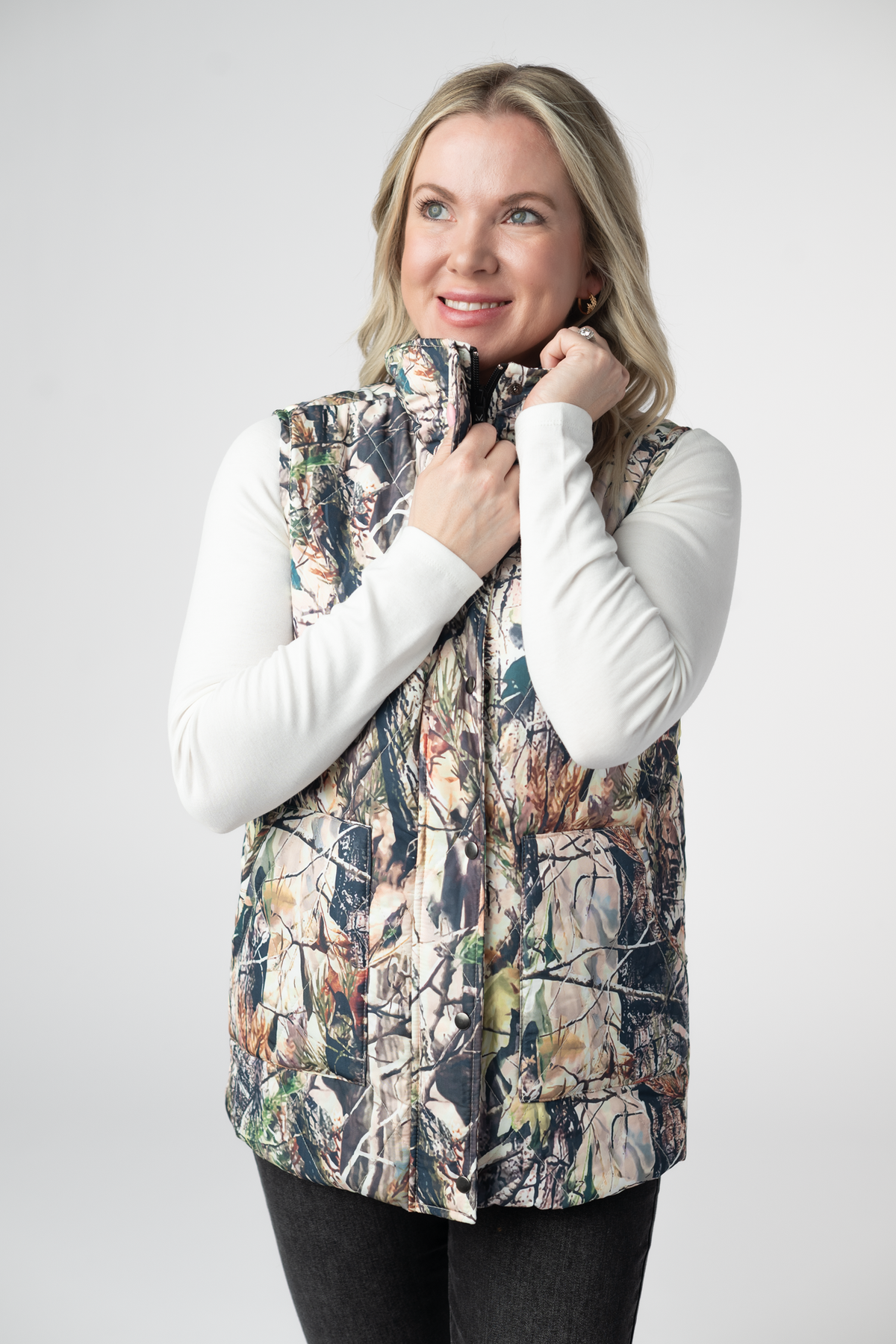 IN STOCK Remy Zip Up Vest - Dark Camo FINAL SALE