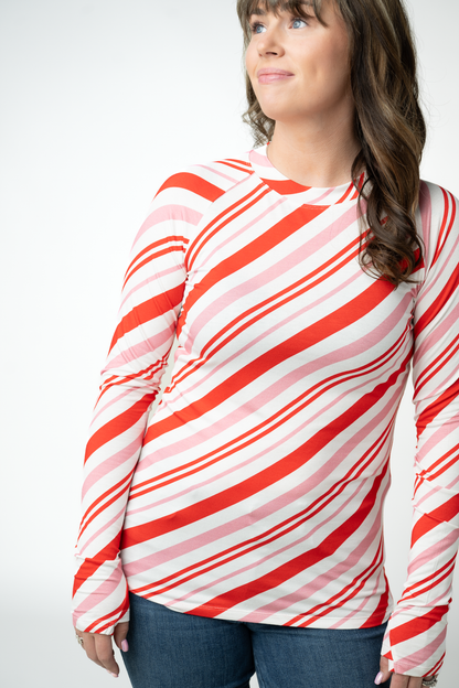 IN STOCK Blair Long Sleeve Top - Candy Cane
