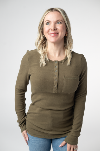 IN STOCK Georgia Long Sleeve Top - Olive