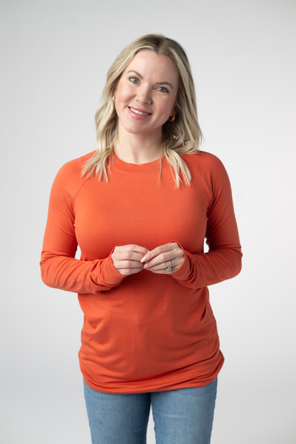 IN STOCK Blair Long Sleeve Top - Pumpkin FINAL SALE