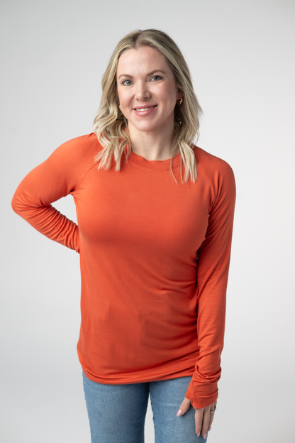 IN STOCK Blair Long Sleeve Top - Pumpkin FINAL SALE