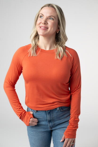 IN STOCK Blair Long Sleeve Top - Pumpkin FINAL SALE