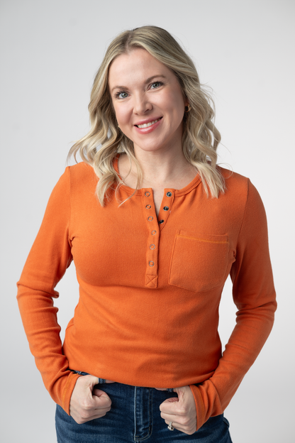 IN STOCK Georgia Long Sleeve Top - Pumpkin Spice FINAL SALE