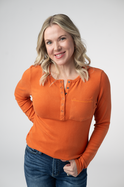 IN STOCK Georgia Long Sleeve Top - Pumpkin Spice FINAL SALE