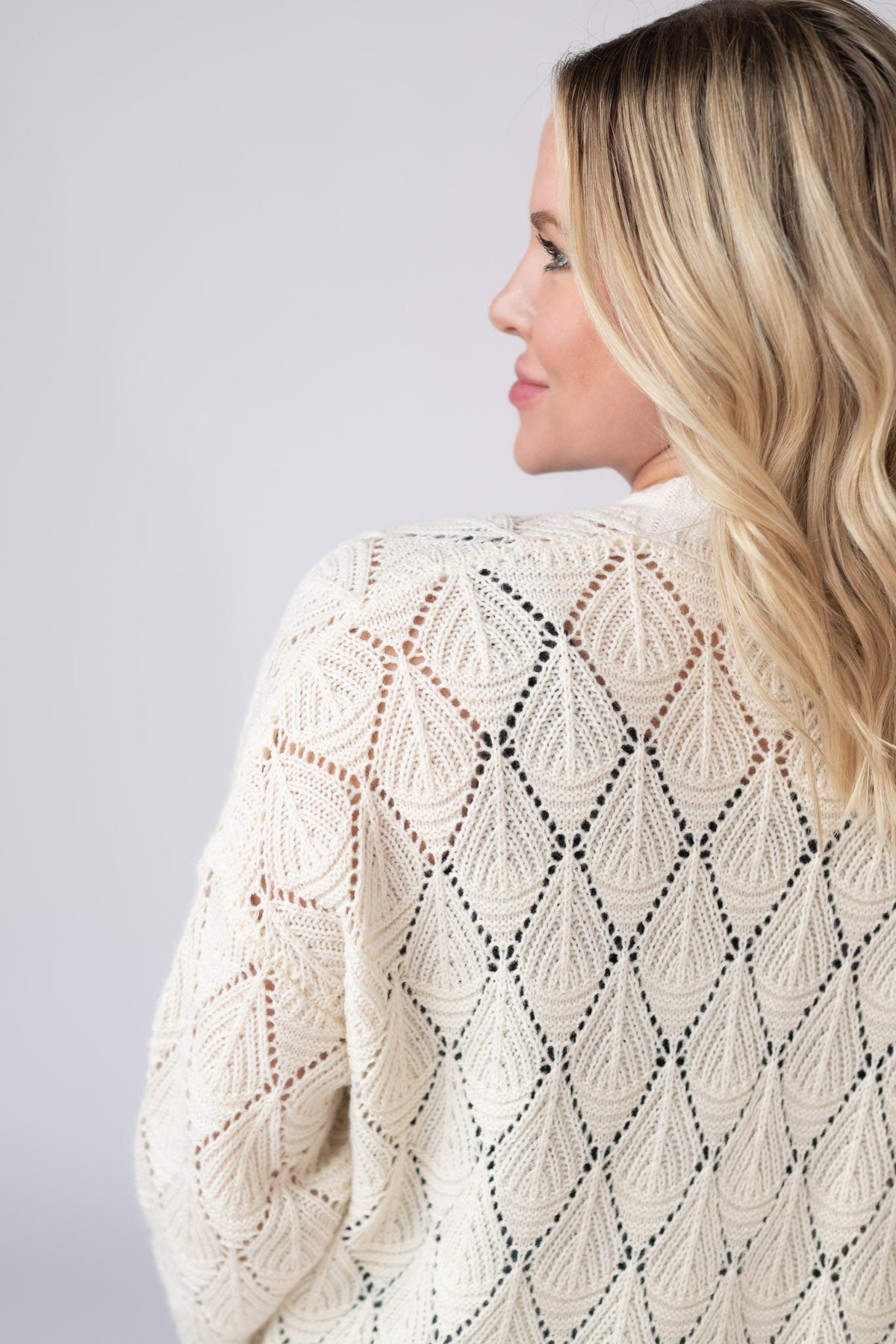 IN STOCK Open Knit Cardigan - Ivory