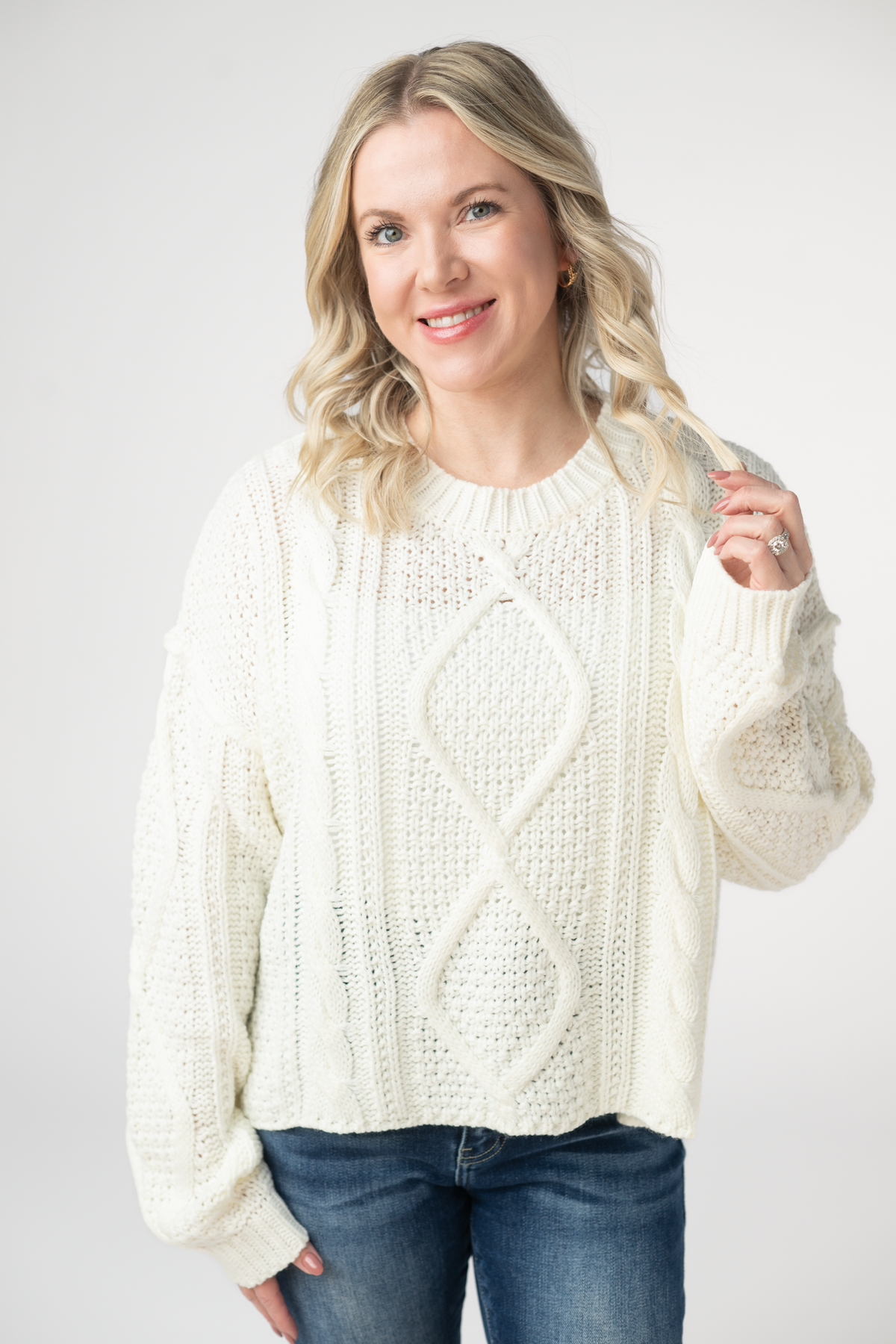 IN STOCK Cable Knit Sweater - Ivory FINAL SALE
