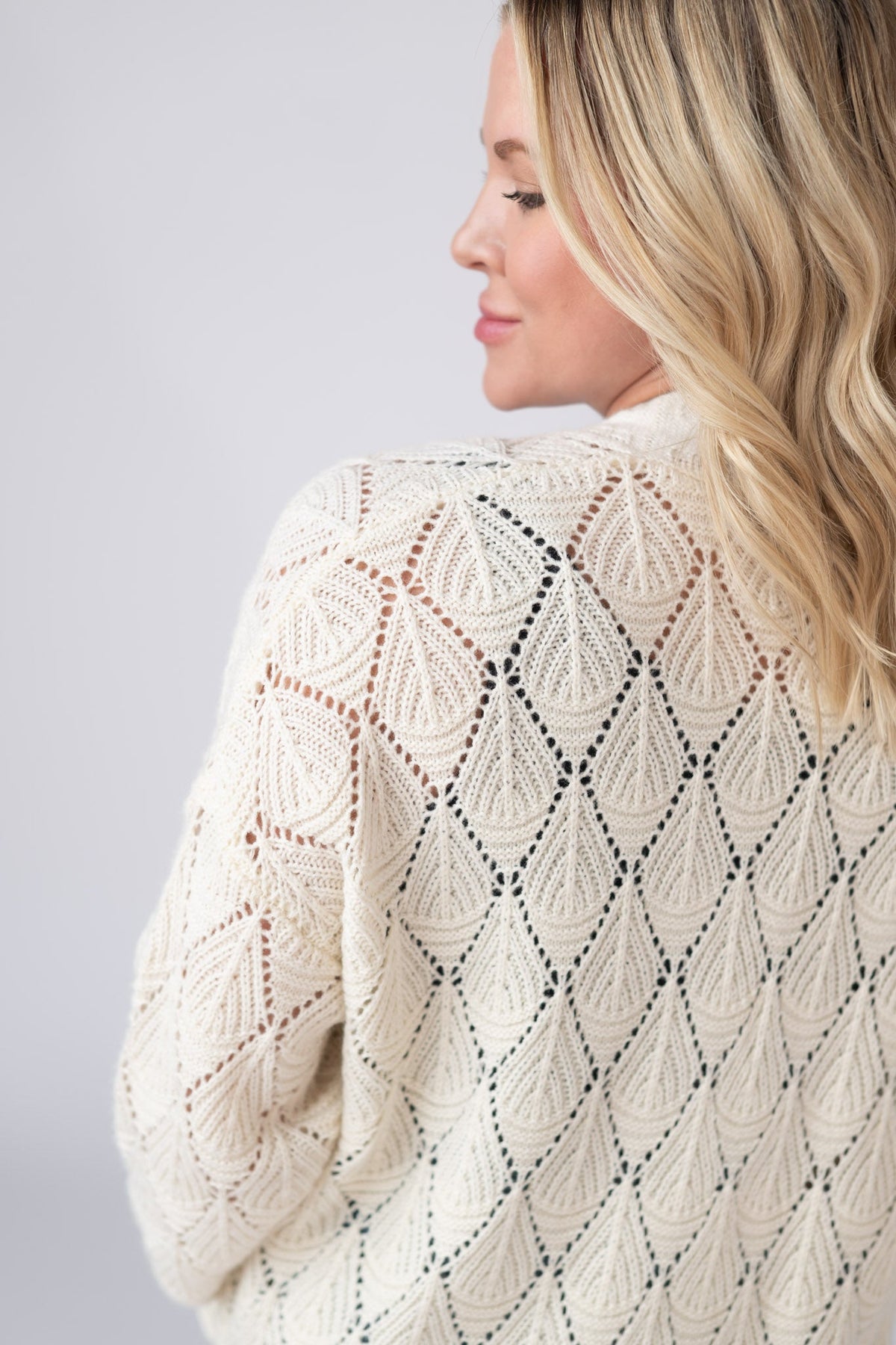 IN STOCK Open Knit Cardigan - Ivory