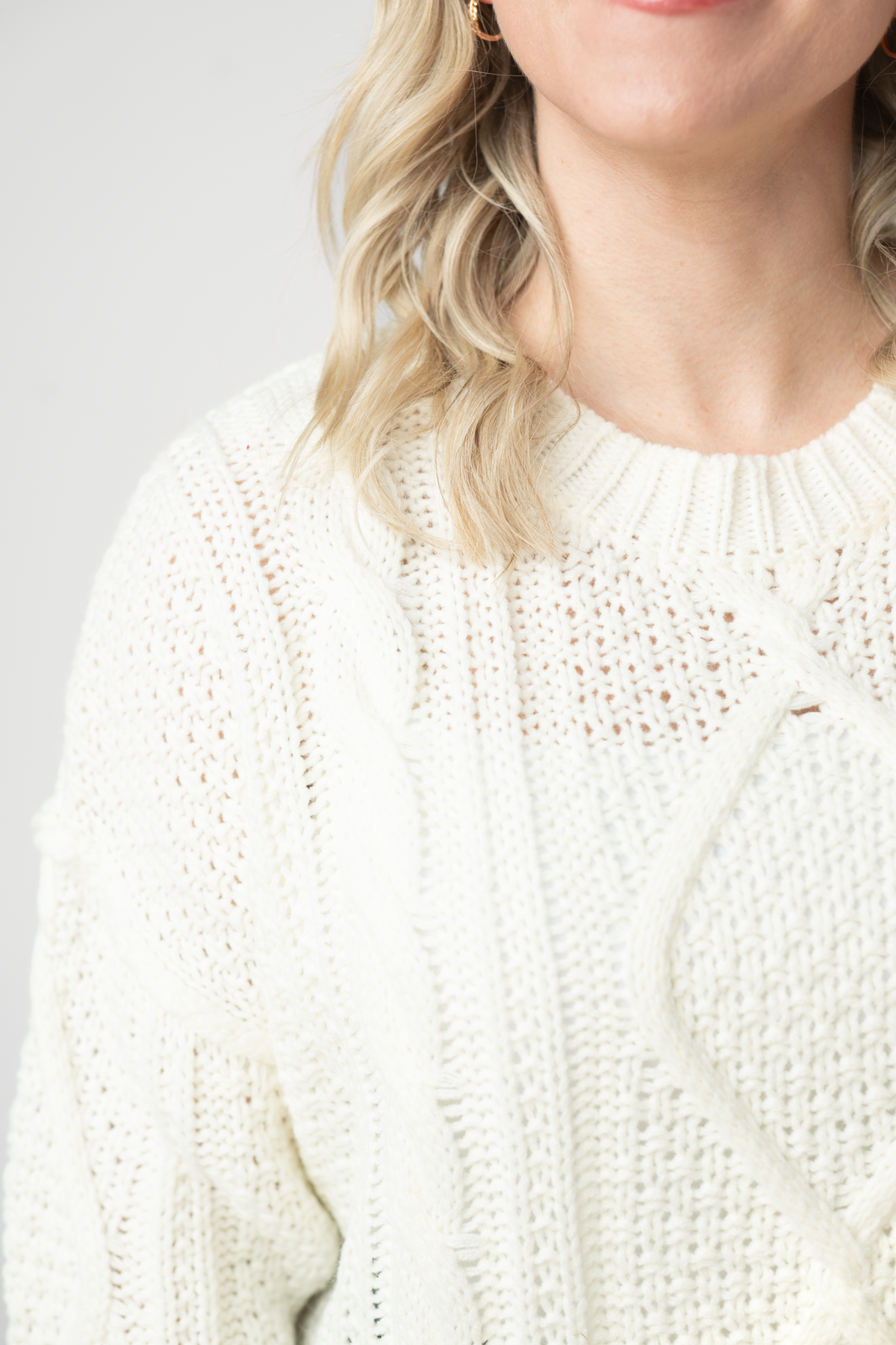 IN STOCK Cable Knit Sweater - Ivory FINAL SALE