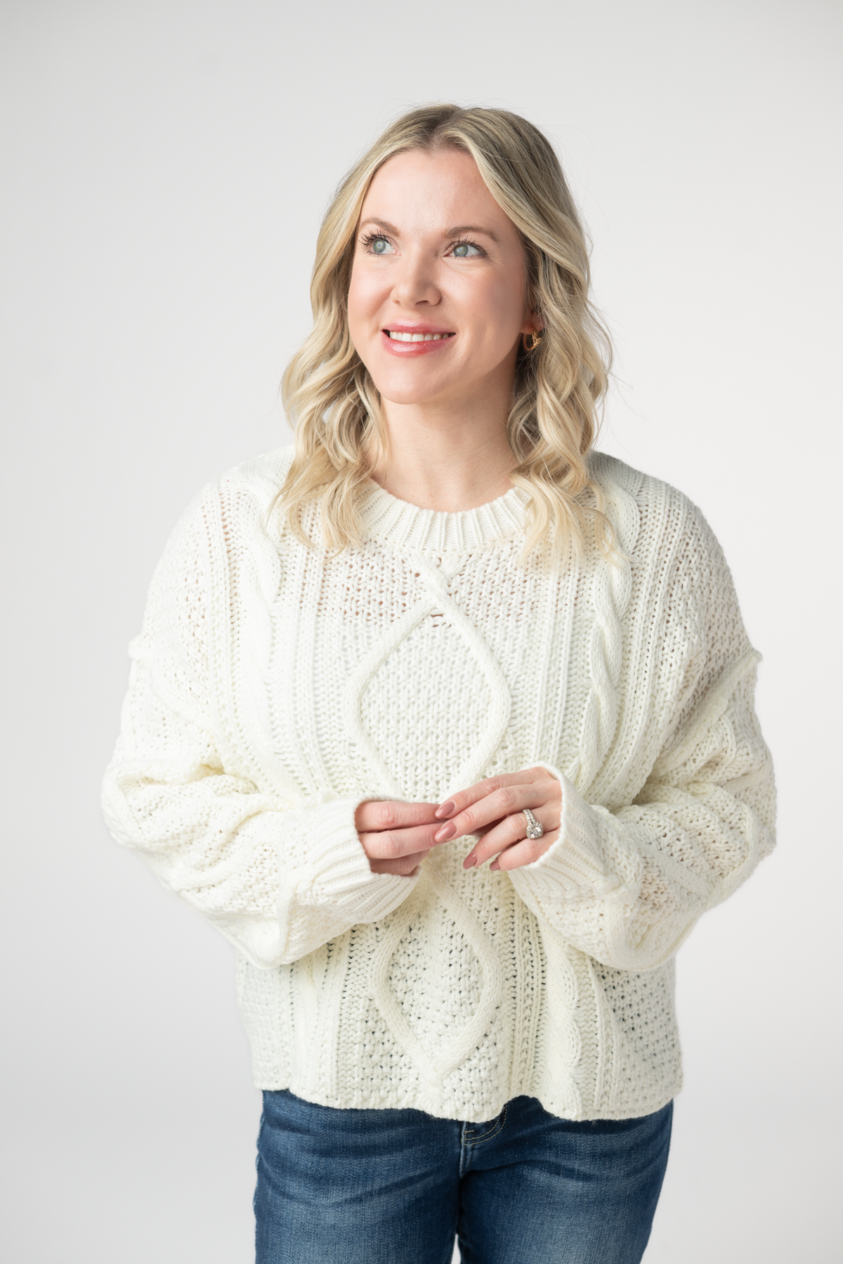IN STOCK Cable Knit Sweater - Ivory FINAL SALE