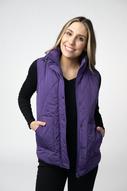 IN STOCK Remy Zip Up Vest - Purple FINAL SALE