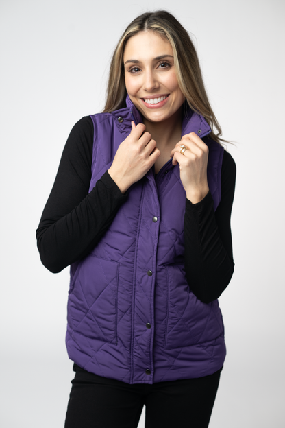 IN STOCK Remy Zip Up Vest - Purple FINAL SALE