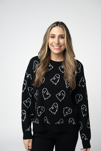 IN STOCK Ghost Pullover Sweater - Midnight Ghosts FINAL SALE