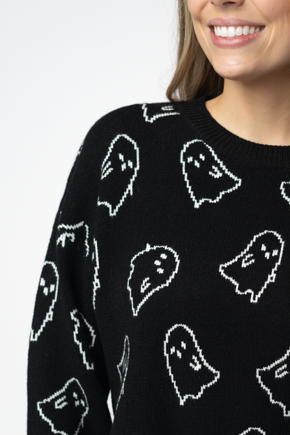 IN STOCK Ghost Pullover Sweater - Midnight Ghosts FINAL SALE