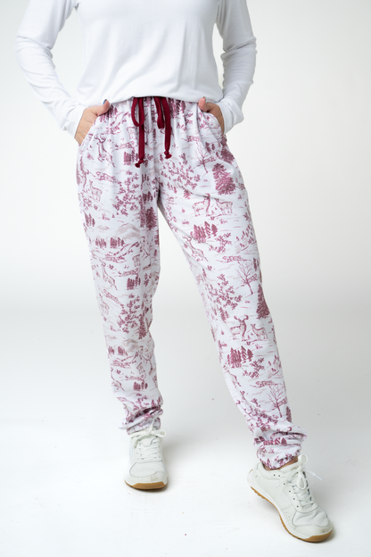 IN STOCK Classic Joggers -  Cranberry Woodland