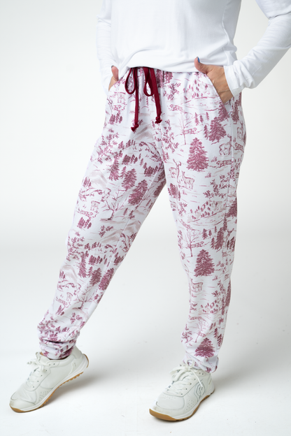 IN STOCK Classic Joggers -  Cranberry Woodland