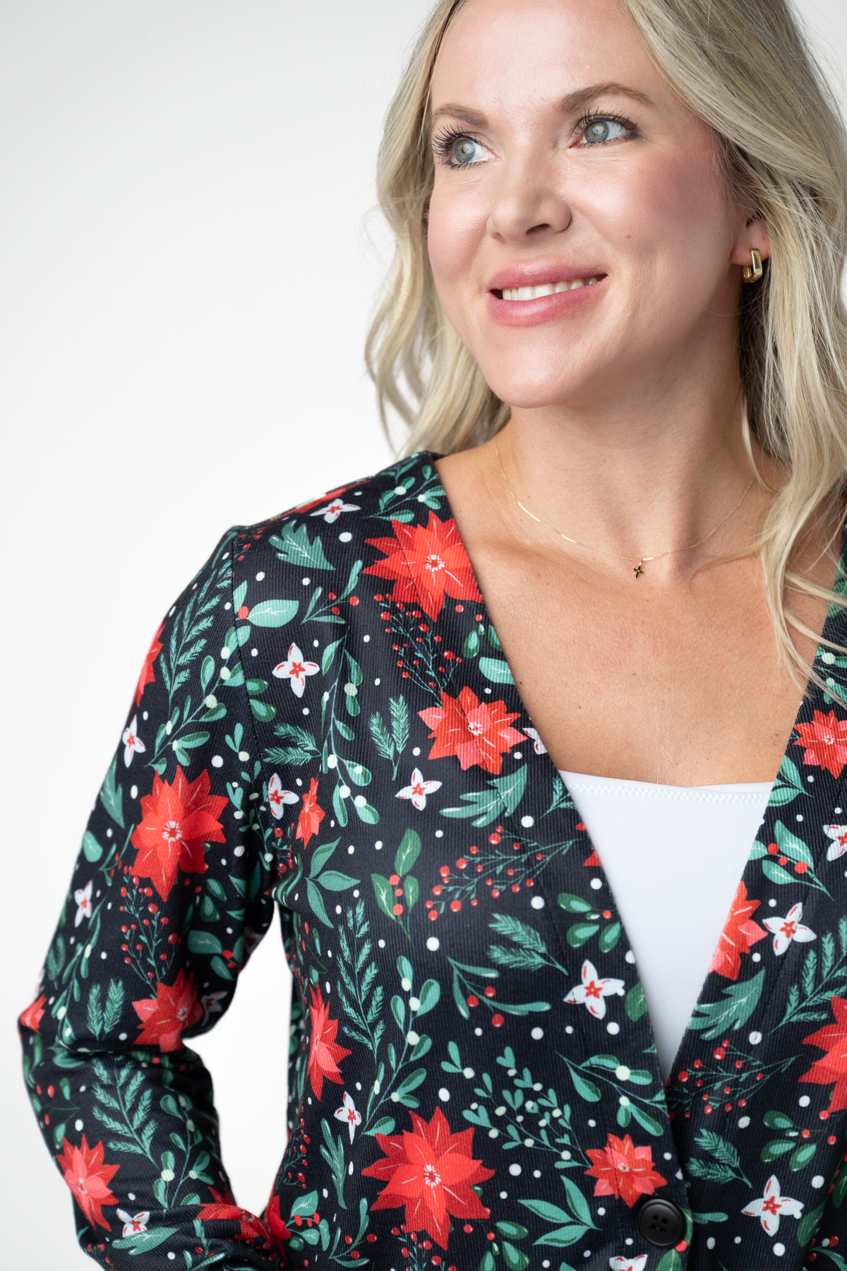 IN STOCK Cori Cardigan - Poinsettia Nights