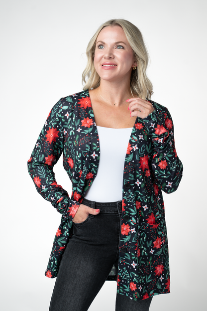 IN STOCK Cori Cardigan - Poinsettia Nights