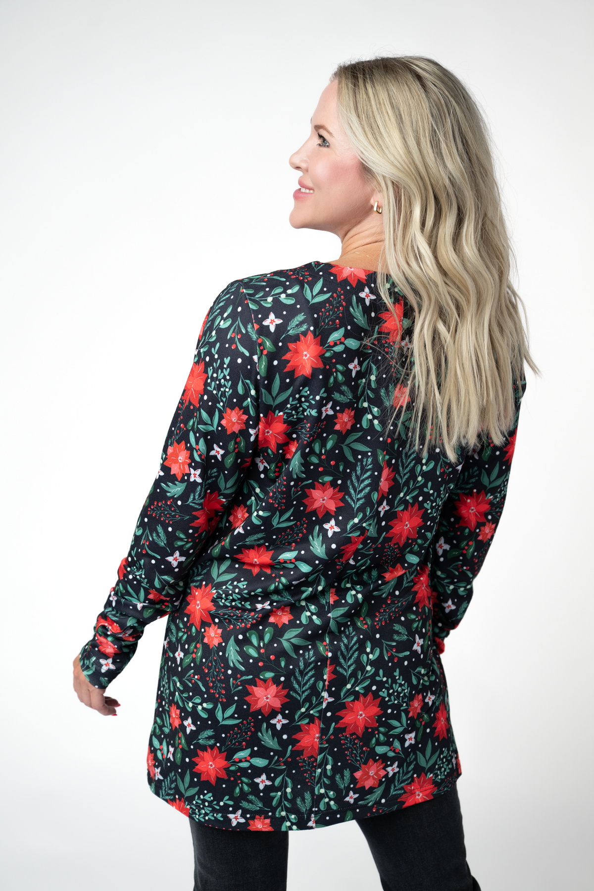 IN STOCK Cori Cardigan - Poinsettia Nights