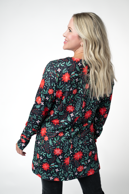 IN STOCK Cori Cardigan - Poinsettia Nights