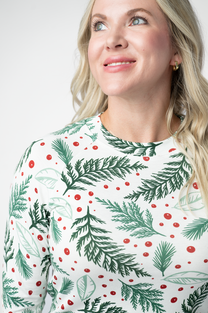 IN STOCK Blair Long Sleeve Top - Berry + Pine