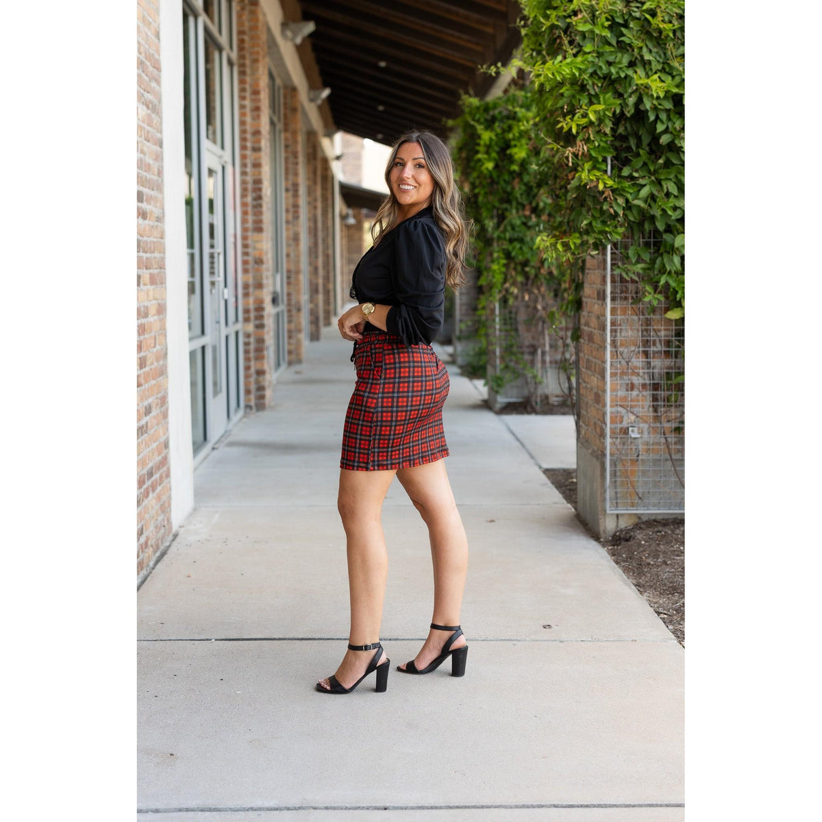 Ready to Ship | The Helena – Red Plaid Jogger Skirt ❤️🖤