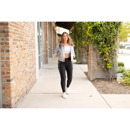 High waisted camo leggings with slimming side panels