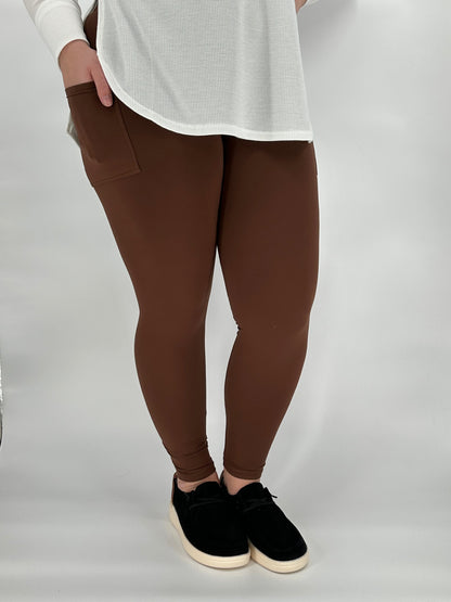 True Brown Leggings/Capri w/ Pockets!