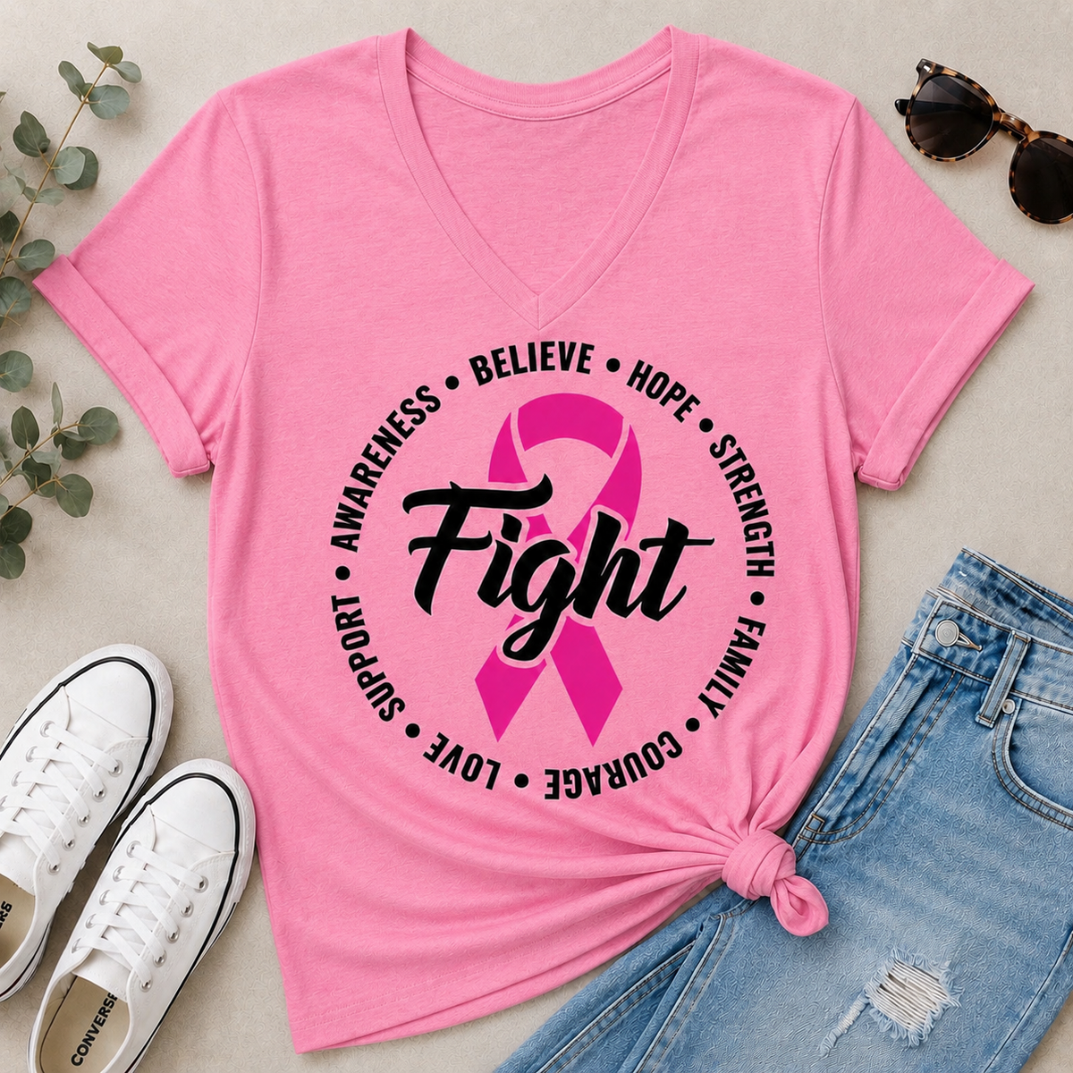 Breast Cancer Awareness V-NECK*