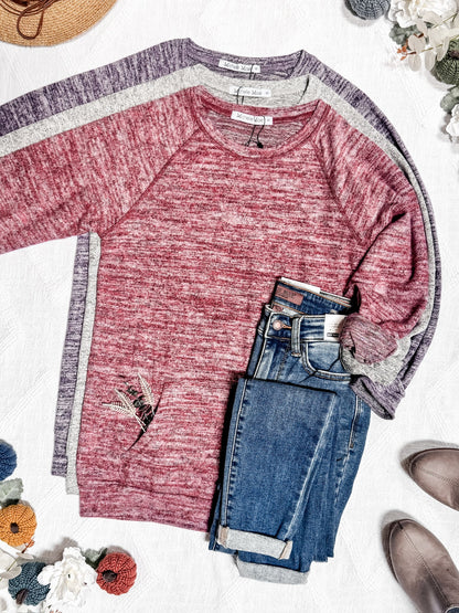 IN STOCK Hannah Pocket Pullover - Red Large