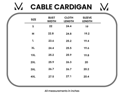 IN STOCK Cable Cardigan - Grey