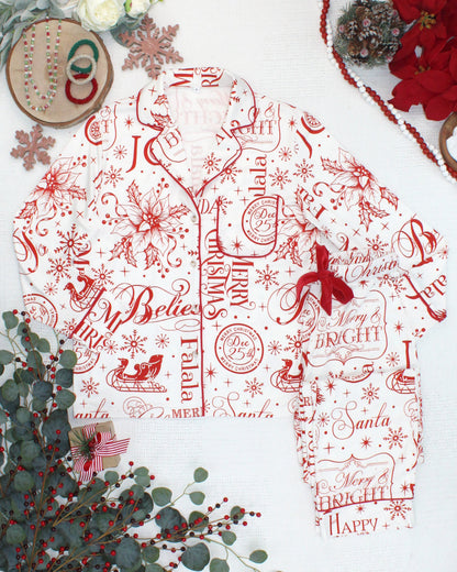 IN STOCK Pajama Top and Pants Set - Merry & Bright